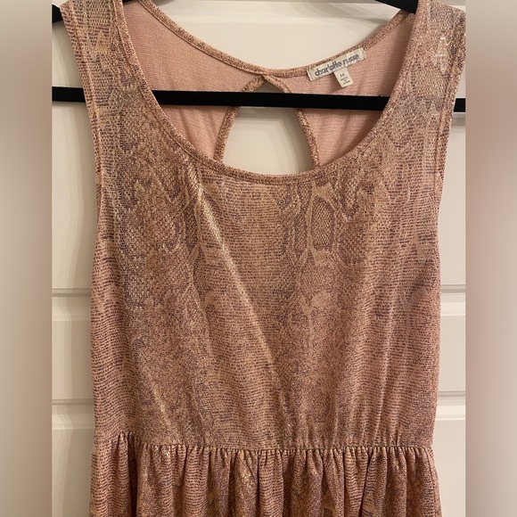 Charlotte Russe Rose Gold Snake Print Mini Party Dress - Picture 2 of 3